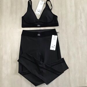 Alo Yoga Line Up Bra and High Waist 7/8 Line Legging Set